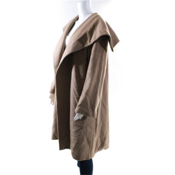 Jenny Park Womens Collared Wool Coat Light Brown Size S  Pre-Owned - Picture 4 of 10